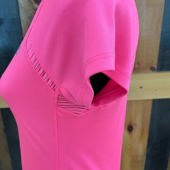 Hind hot pink v neck athletic shirt with mesh inserts, size S - Picture 5 of 8